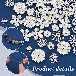 48Pcs 8 Styles Brass Fancy Bead Caps&nbsp;KK-PH0006-50