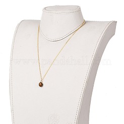 Natural Tiger Eye Pendant Necklaces&nbsp;NJEW-JN03228-02