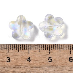 電気メッキガラスビーズ  カラーメッキ  スター  透明  11.50x12x6.50mm  穴：1.20mm&nbsp;X1-GLAA-S202-09