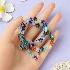 Flower Handmade Millefiori Glass Beads Strands&nbsp;LK-YW0001-08
