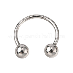 Non-Tarnish 316L Surgical Stainless Steel Circular/Horseshoe Barbell with Round Ball&nbsp;AJEW-P002-07