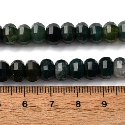 天然石モスアゲートビーズ連売り  多面カット  カボチャ  8x5mm  穴：1mm  約70~72個/連  14.17''~15.16''（36~38.5センチメートル）&nbsp;G-P587-D09-02