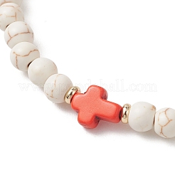 Synthetic Turquoise Beads Stretch Bracelets for Women Men&nbsp;BJEW-JB13576
