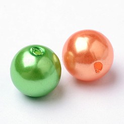 カラフルアクリルビーズ  模造パールスタイル  ラウンド  ミックスカラー  10mm  穴：2mm  約1000個/500g&nbsp;PACR-10D-M