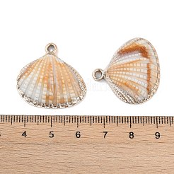 メッキアクリルパーツ  模造シェル付  シェル形状  砂茶色  26x27x7mm  穴：2mm&nbsp;OACR-F012-07B