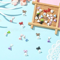 24Pcs 8 Colors Lily of the Valley Alloy Cabochons&nbsp;MRMJ-CJ0001-30