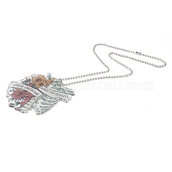 Flower Acrylic Pendant Decoration&nbsp;RJEW-E007-03P-09
