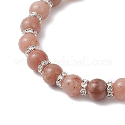 女性用天然パープルアベンチュリンビーズストレッチブレスレット  ラウンド  内径：2インチ（5cm）&nbsp;BJEW-JB12625-02