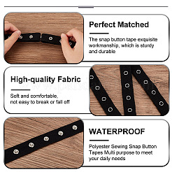 5 Yards Alloy Snap Button Tape Trim Polyester Ribbons&nbsp;DIY-OC0011-27B