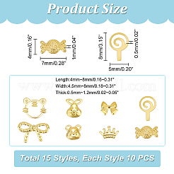 8 Bags 8 Styles Iron Cabochons&nbsp;MRMJ-GA0001-19