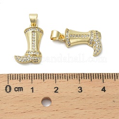 Brass Micro Pave Cubic Zirconia Pendants&nbsp;KK-D384-04G