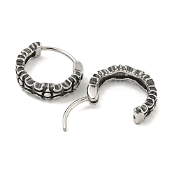 316サージカルステンレスフープピアス  スター  アンティークシルバー  14x4mm&nbsp;EJEW-D096-09D-AS
