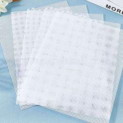 長方形のプラスチックメッシュキャンバスシート  刺繍用  ホワイト  343x261x1mm&nbsp;DIY-WH20066-006B