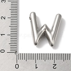 変色しない304ステンレススチールペンダント  レターチャーム  文字W  19x18x5mm  穴：2mm&nbsp;STAS-Z063-01P-W