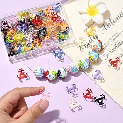 中空アクリルビーズキャップ100色10個  ミックスカラー  16x10mm  穴：3.2mm  10個/カラー&nbsp;DIY-CJ0003-12