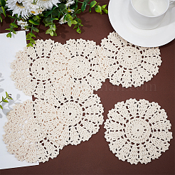綿編みの洗えるランチョンマット  かぎ針編みの花のコースター  トウモロコシの穂の黄色  125x1.5mm&nbsp;DJEW-WH0016-38