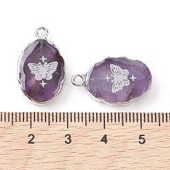 Natural Amethyst Oval Pendants&nbsp;X-G-C102-07P-03