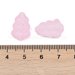 つや消し透明なアクリルビーズ  クリスマスツリー  シルバーライン入り  ABカラーメッキ  ピンク  17x11.5x4.5mm  穴：1.5mm  約33個/20g&nbsp;X1-OACR-P029-04B-05
