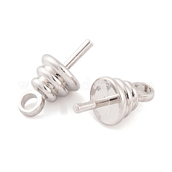 ラックメッキ真鍮カップペグベイルピンペンダント  長持ちメッキ  片穴パーツ用  プラチナ  9.5x5mm  穴：1.5mm  ピン：0.8mm&nbsp;KK-K277-01P