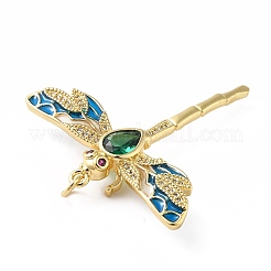 Rack Plating Brass Micro Pave Cubic Zirconia Pendants&nbsp;X-KK-E281-07G-02