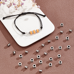 303ステンレススチールビーズ100個  コラム  ステンレス鋼色  6x5mm  穴：3.5mm&nbsp;STAS-UN0055-42