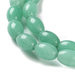 天然石ホワイトジェイドビーズ連売り  染め  ライス  薄緑  9x6mm  穴：1mm  約44個/連  15.94インチ（40.5cm）&nbsp;G-I369-B18-01E