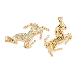 Brass Pave Clear Cubic Zirconia Pendants&nbsp;KK-L275-09G