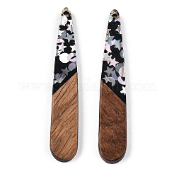 Opaque Resin & Walnut Wood Pendants&nbsp;RESI-N039-64A