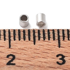 Anti-Tarnish Rhodium Plated 925 Sterling Silver Spacer Tube Beads&nbsp;STER-Z006-01D-P