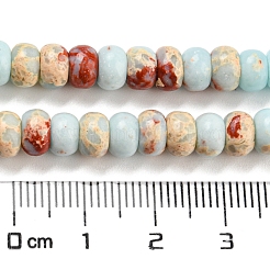 合成インペリアルジャスパー染めビーズ連売り  ロンデル  ダークシアン  6~7x4~4.5mm  穴：1.2mm  約90~94個/連  14.76''~15.08