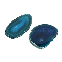 染色・加熱処理された天然瑪瑙スライスカボション  ナゲット  ブルー  71~76x56~59x5.5~6mm&nbsp;GG-CBAAF67-01F