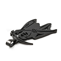 ステンレスペンダント201個  死  電気泳動黒  35x23x1.5mm  穴：7x4mm&nbsp;STAS-E015-15EB