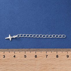 真鍮チェーンで終わる  スター  カドミウムフリー＆鉛フリー  925銀メッキ  62mm&nbsp;KK-F880-30S
