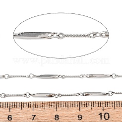 304および201ステンレス鋼リンクバーチェーン  ハンダ付け  スプールで  ステンレス鋼色  12x2x1.5mmと10x2x1mm&nbsp;CHS-H117-17P