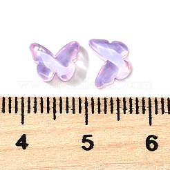 K5ガラスカボション  プラム  蝶  6x8x3mm&nbsp;GLAA-D301-02