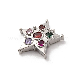 Brass Micro Pave Cubic Zirconia Pendants&nbsp;KK-U033-06P-02
