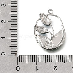 304ステンレスペンダント  エナメル  チューリップのチャーム  ステンレス鋼色  ミックスカラー  24x17.5x3.5mm  穴：1.6mm&nbsp;STAS-N108-99P