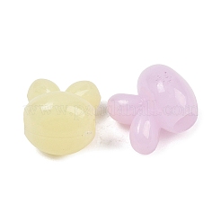 プラスチックビーズ  模造ゼリービーズ  兎  ミックスカラー  14x13x12mm  穴：4mm  574個/ 500g&nbsp;KY-B005-20
