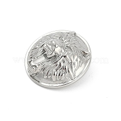 304ステンレススチールボタン  1穴  半円  ステンレス鋼色  オオカミ  25x14mm  穴：3x2mm&nbsp;STAS-F310-29P-03