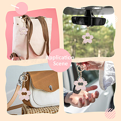 Alloy Enamel Flower Keychains&nbsp;KEYC-WH0038-64