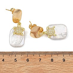 Natural Baroque Pearl Keshi Pearl Dangle Stud Earrings&nbsp;EJEW-JE07270