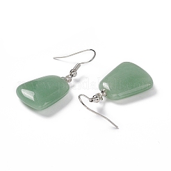 Natural Green Aventurine Trapezoid Dangle Earrings&nbsp;EJEW-D188-02P-06