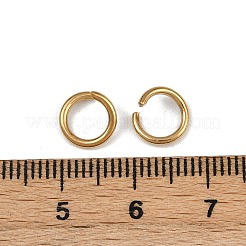 304ステンレススチールオープン丸カン  イオンプレーティング（ip）  ゴールドカラー  8x1.2mm  17ゲージ  内径：5.7mm&nbsp;STAS-Z137-01G-10