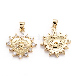 Brass Micro Pave Clear Cubic Zirconia Beads Pendants&nbsp;ZIRC-M114-13G