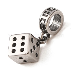 316 Surgical Stainless Steel & Rhinestone European Dangle Charms&nbsp;SA-CBA7555-15AS-02