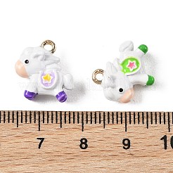 合金エナメルチャーム  馬のチャーム  ゴールドカラー  ミックスカラー  13.5~14x14x6mm  穴：1.6mm&nbsp;FIND-G115-02