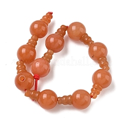 Natural Red Aventurine 3-Hole Guru Beads Strands&nbsp;G-H064-E11-01