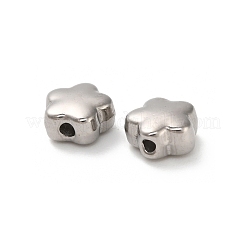 304ステンレススチールビーズ  花  ステンレス鋼色  6x6x3mm  穴：1.2mm&nbsp;STAS-D204-17P