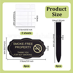 4Pcs Acrylic Smoking Free Property Sign&nbsp;AJEW-OC0014-83