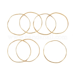 7個PVD真空メッキ304ステンレススチールウェーブバングルセット女性用  長持ちメッキ  ゴールドカラー  2.5mm  内径：2-3/8インチ（6cm）&nbsp;BJEW-A011-10B-G